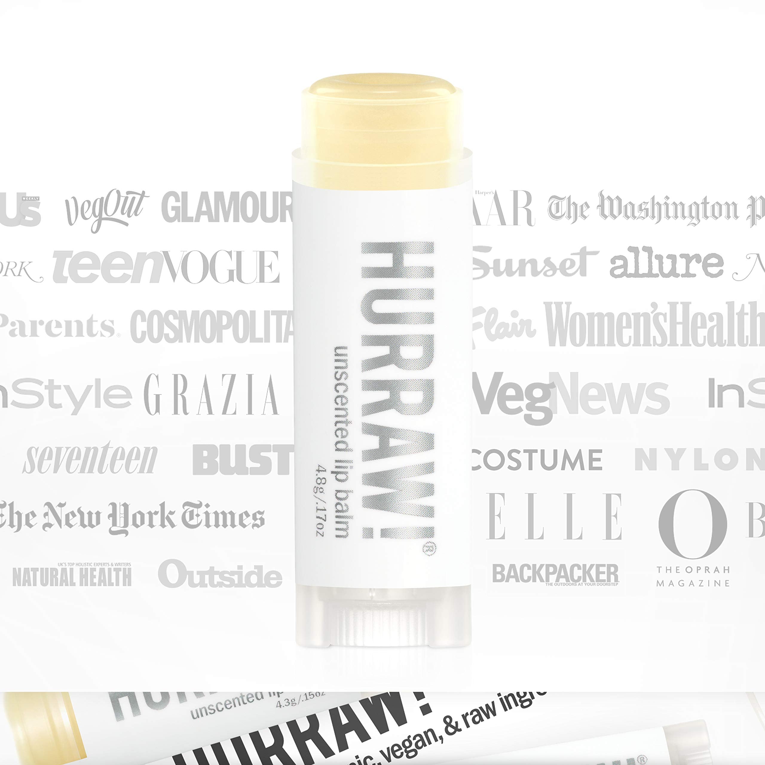Hurraw! Unscented Lip Balm, 3 Pack: Organic, Certified Vegan, Cruelty and Gluten Free. Non-GMO, 100% Natural Ingredients. Bee, Shea, Soy and Palm Free. Made in USA